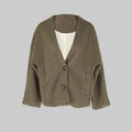 Laya | Chic Button-Down V-Neck Long Sleeve Coat for Women
