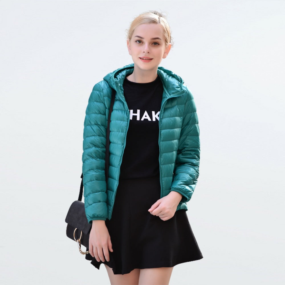 Liyanna | Plus Size Lightweight Hooded Long Sleeve Puffer Jacket for Women