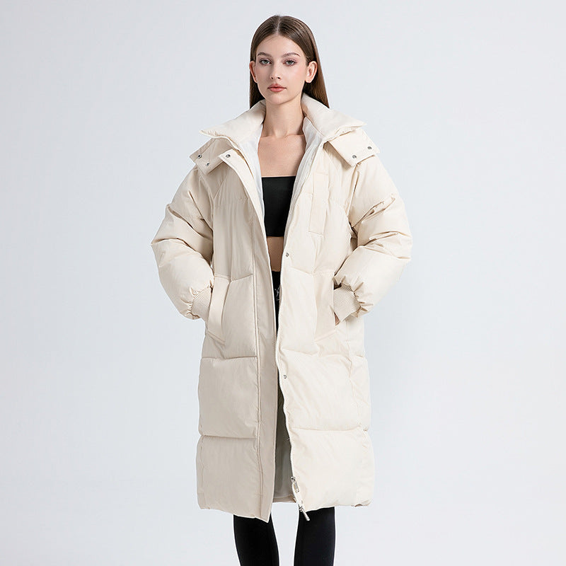 Marguerite | Classic Hooded Long Puffer Coat for Women