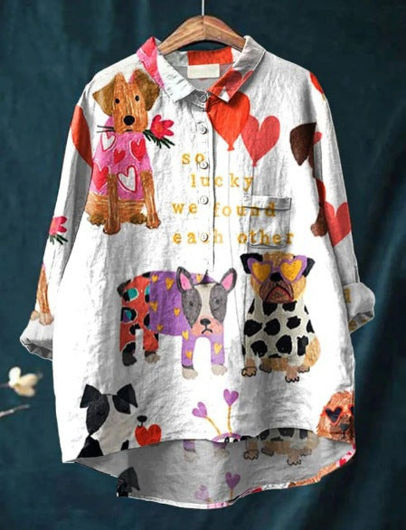 Quinley | Chic Playful Printed Blouse for Women