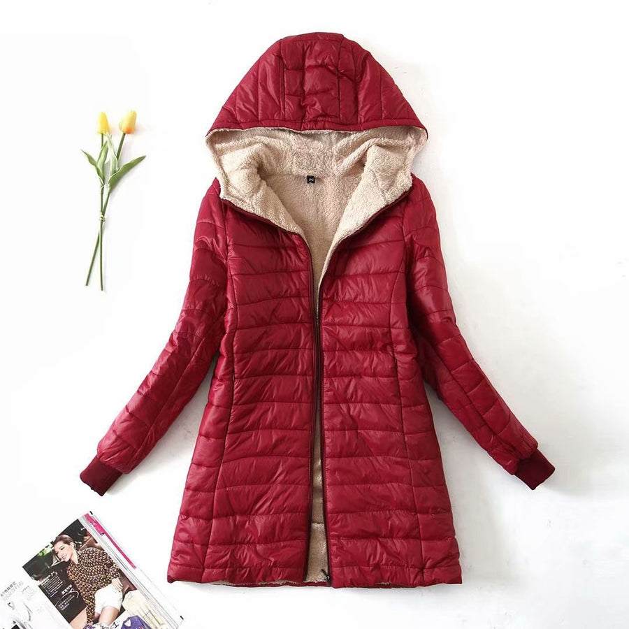 Vicky | Cozy Fleece-Lined Longline Puffer Jacket for Women