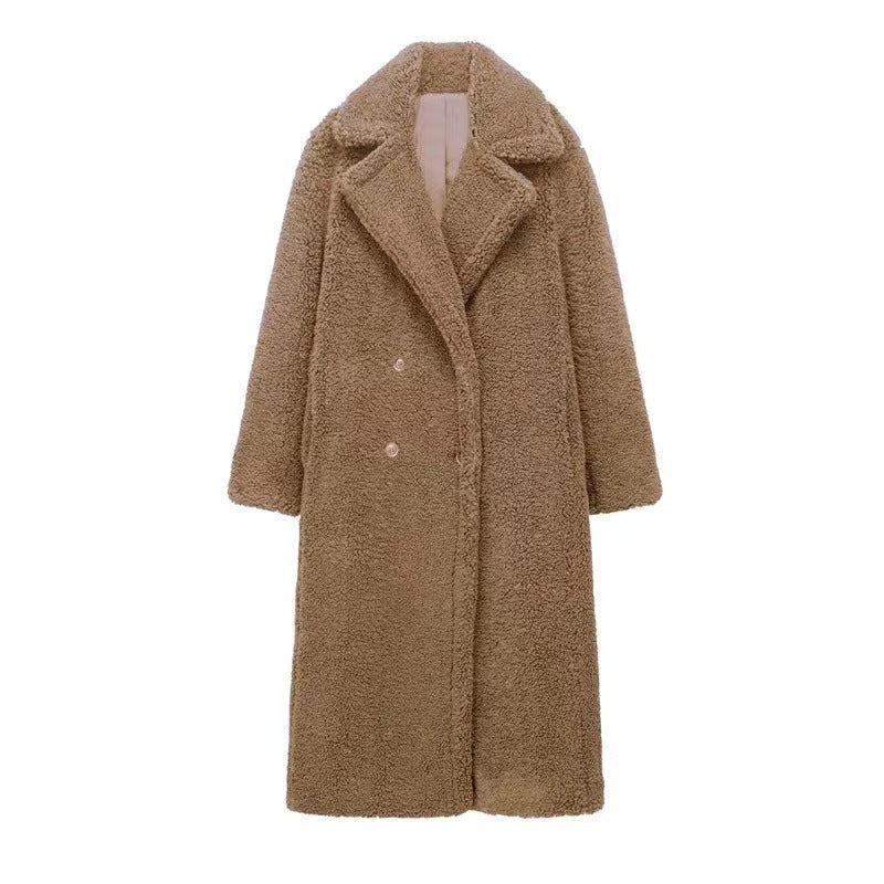 Isadora | Luxe Teddy Double-Breasted Overcoat for Women