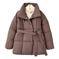 Jasmine | Thermal Stand Collar Waist-Tie Zip-Up Winter Coat for Women