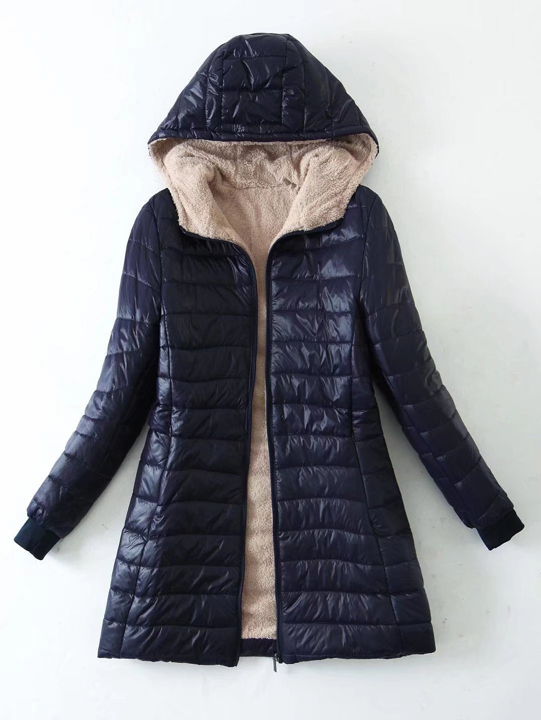 Vicky | Cozy Fleece-Lined Longline Puffer Jacket for Women