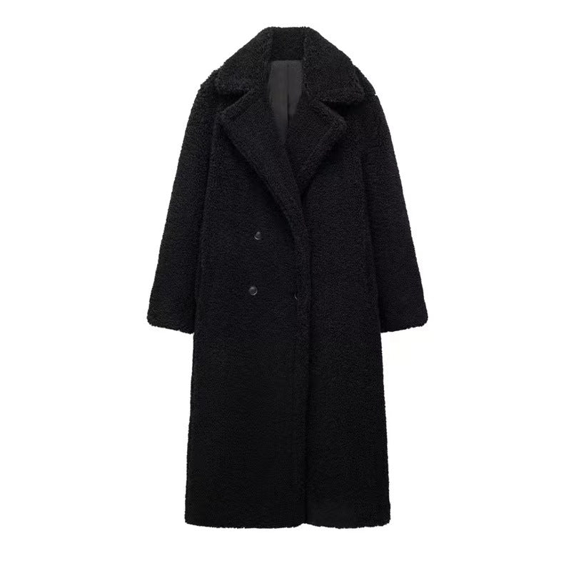 Isadora | Luxe Teddy Double-Breasted Overcoat for Women