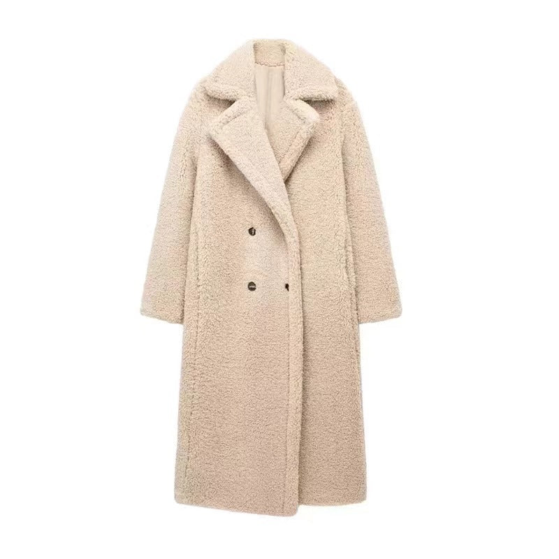 Isadora | Luxe Teddy Double-Breasted Overcoat for Women