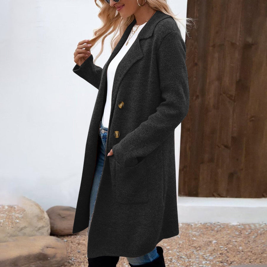Zahara | Casual Long Sleeve Mid-Length Coat for Women