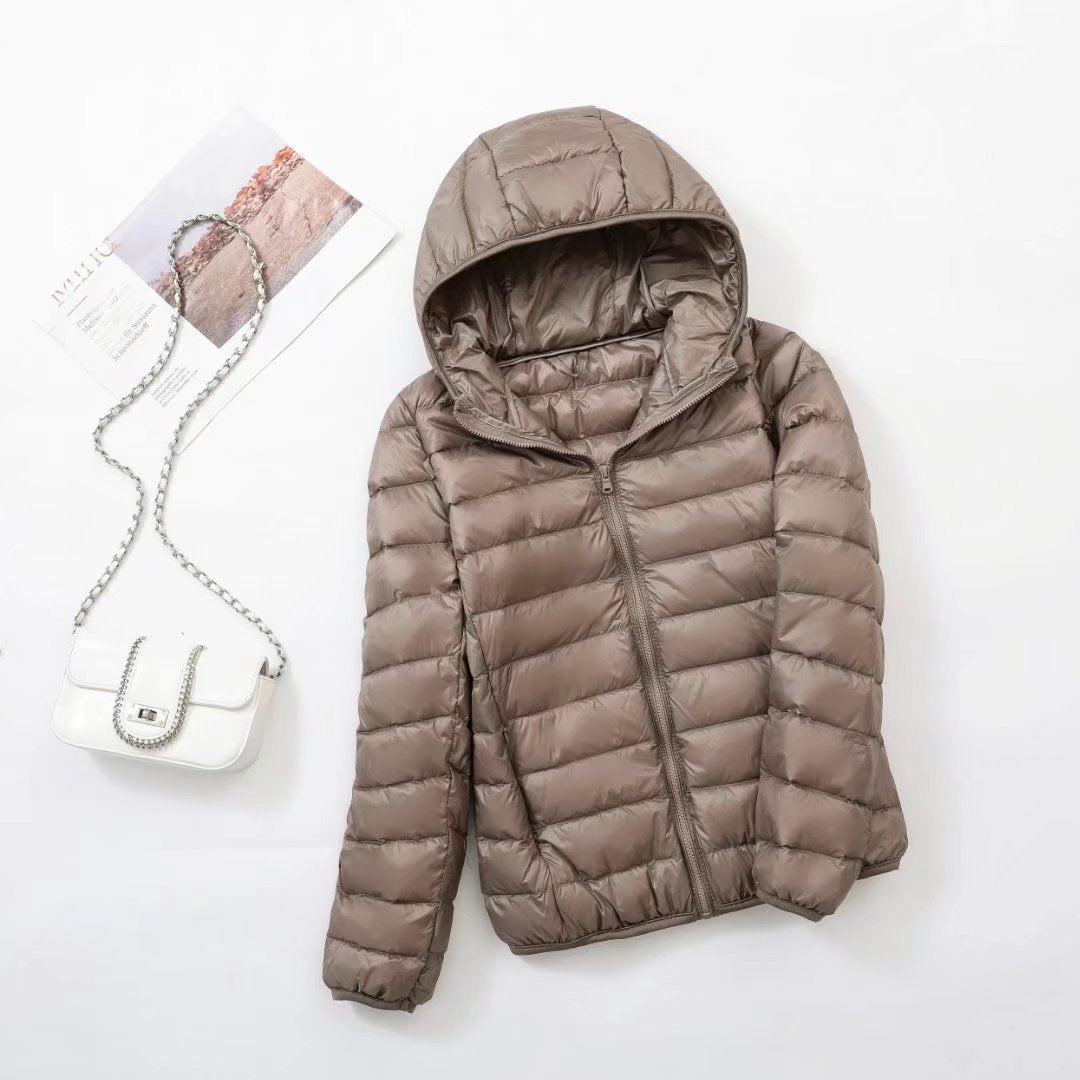 Liyanna | Plus Size Lightweight Hooded Long Sleeve Puffer Jacket for Women