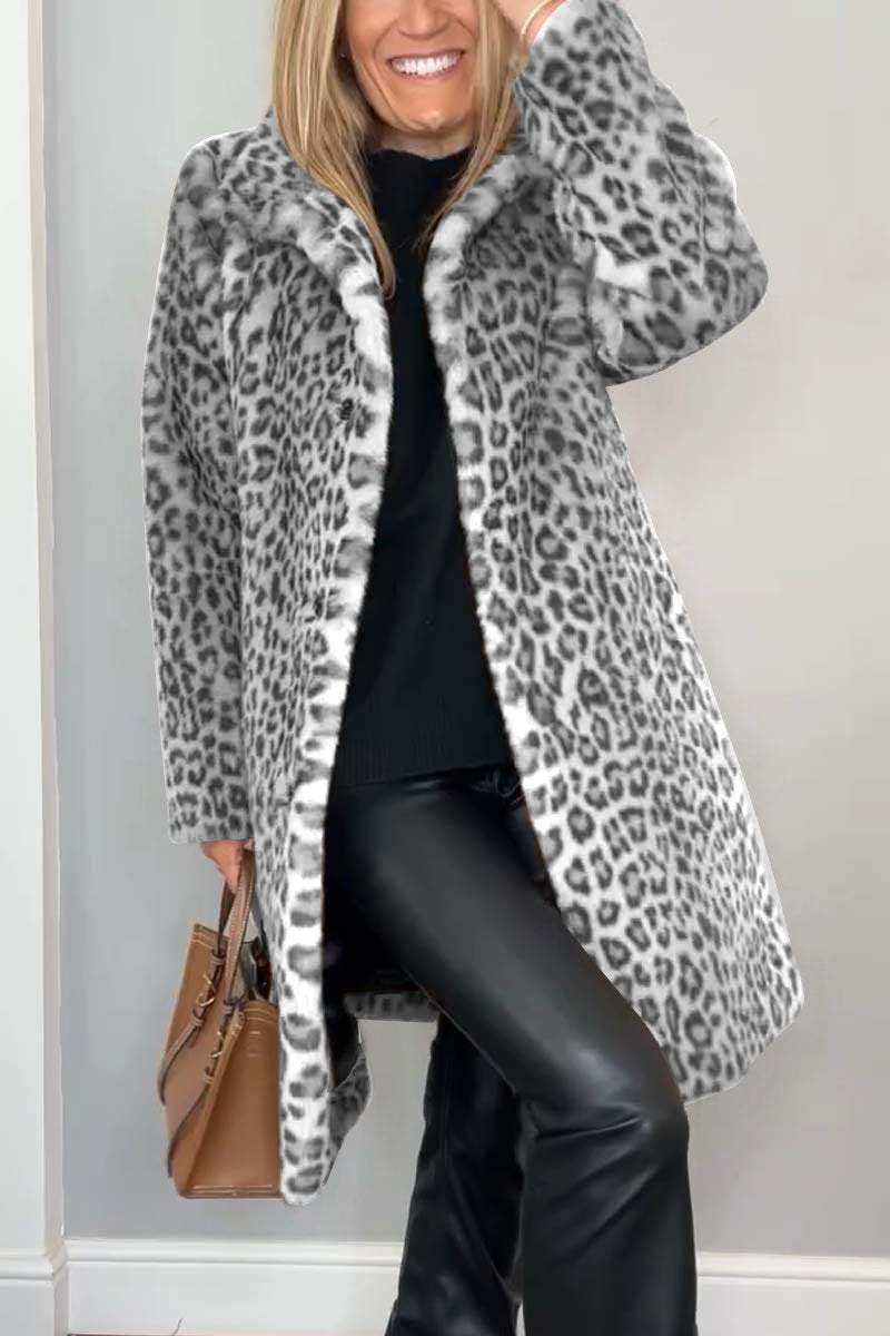 Rosa | Leopard Print Winter Coat for Women