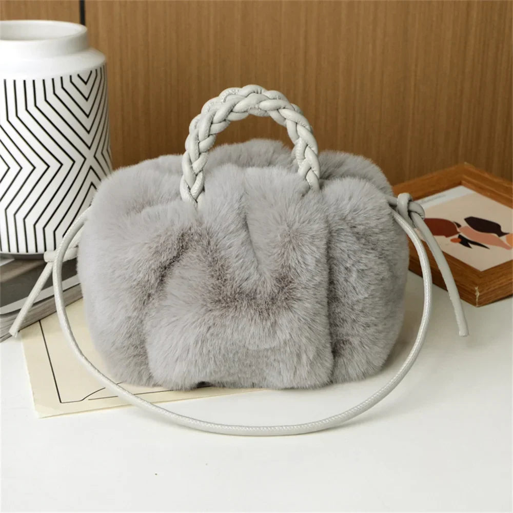 Marilyn | Plush Pumpkin Shoulder Tote for Women