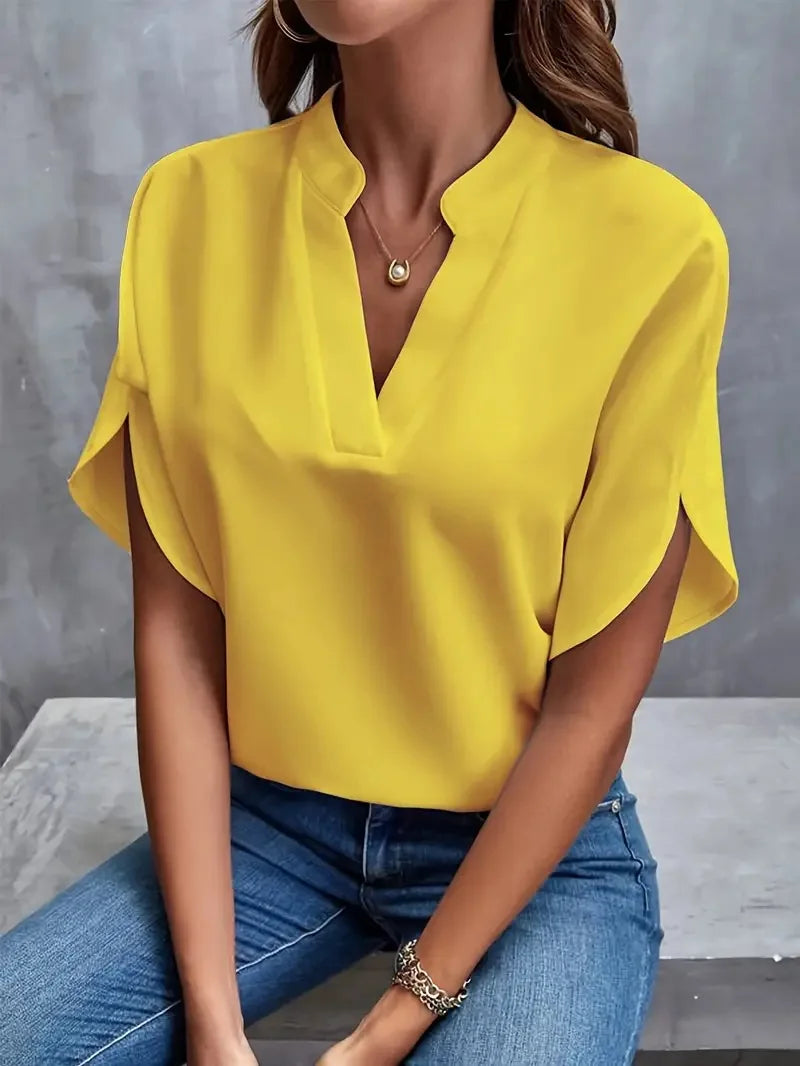 Delia | Soft Elegant V-Neck Blouse for Women