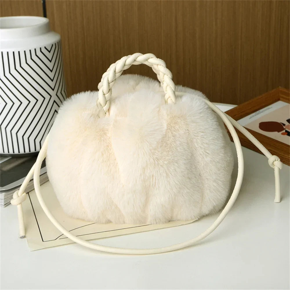 Marilyn | Plush Pumpkin Shoulder Tote for Women