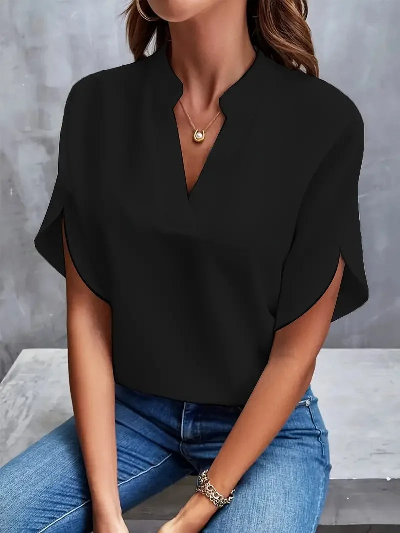 Delia | Soft Elegant V-Neck Blouse for Women