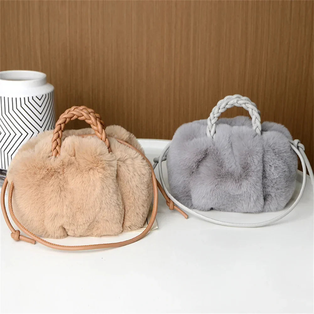 Marilyn | Plush Pumpkin Shoulder Tote for Women