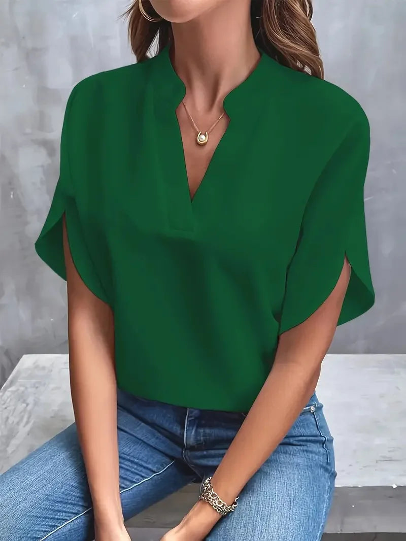 Delia | Soft Elegant V-Neck Blouse for Women