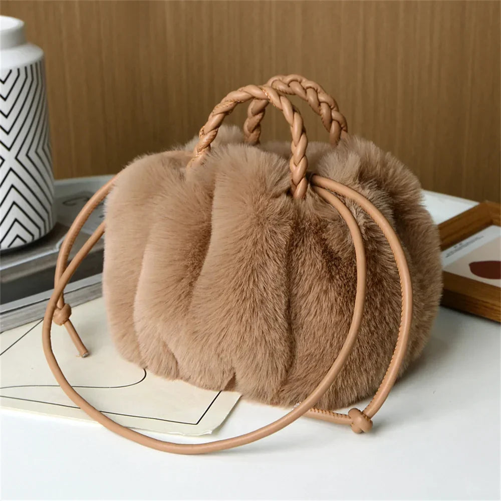 Marilyn | Plush Pumpkin Shoulder Tote for Women