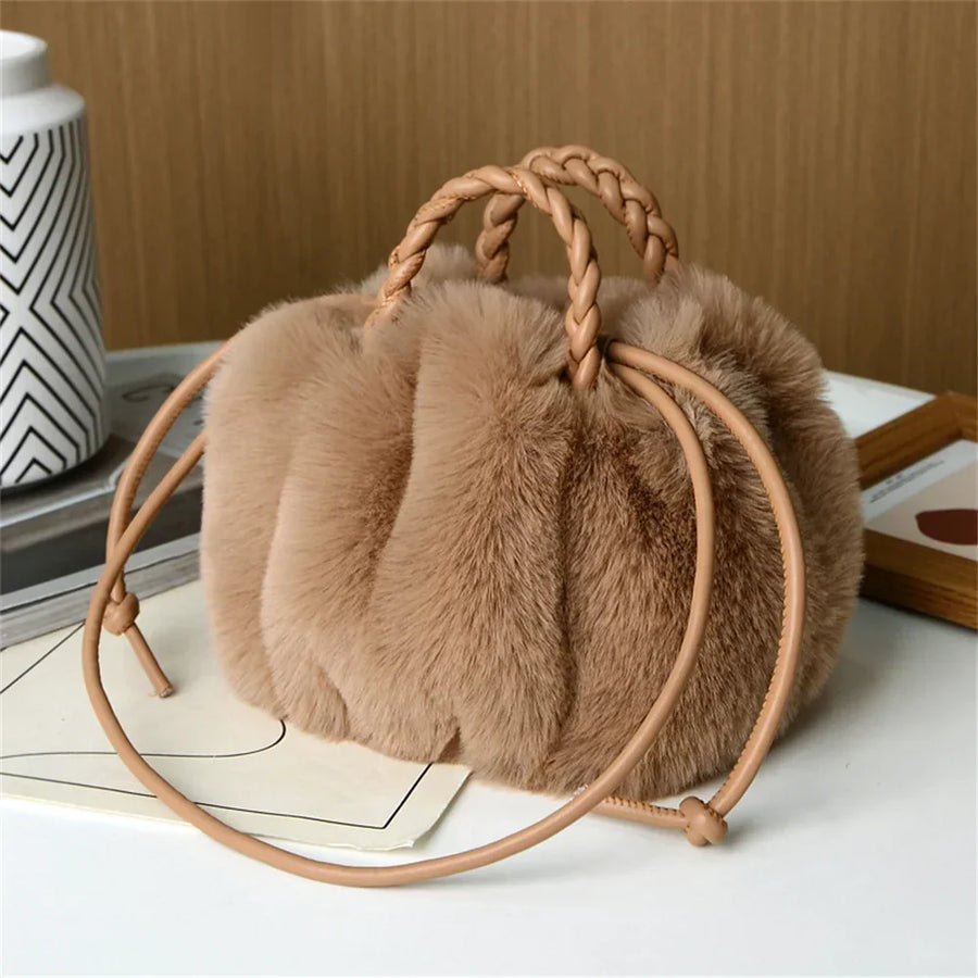 Marilyn | Plush Pumpkin Shoulder Tote for Women