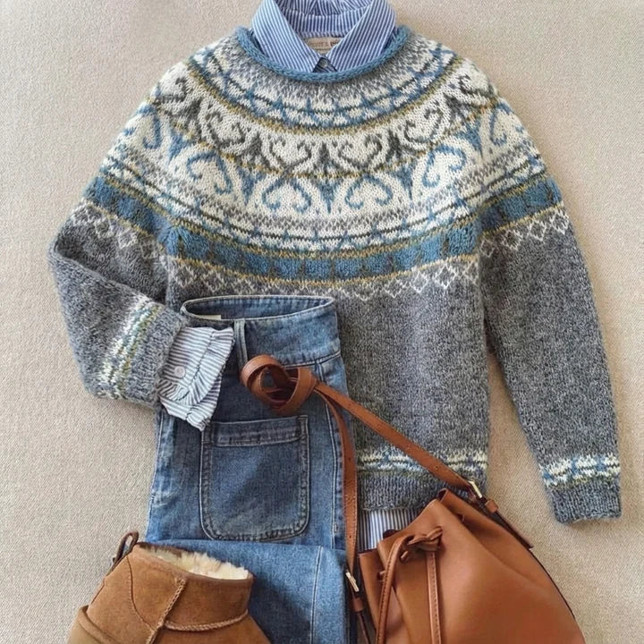 Luxe | Chic Vintage Nordic Knit Sweater for Women