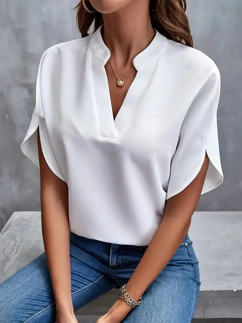 Delia | Soft Elegant V-Neck Blouse for Women