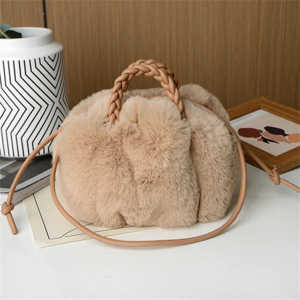 Marilyn | Plush Pumpkin Shoulder Tote for Women