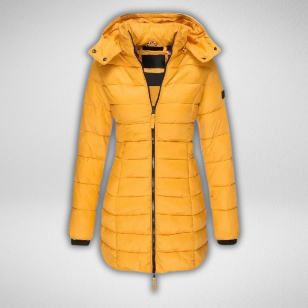 Talia | Classic Long Puffer Jacket with Detachable Hood for Women