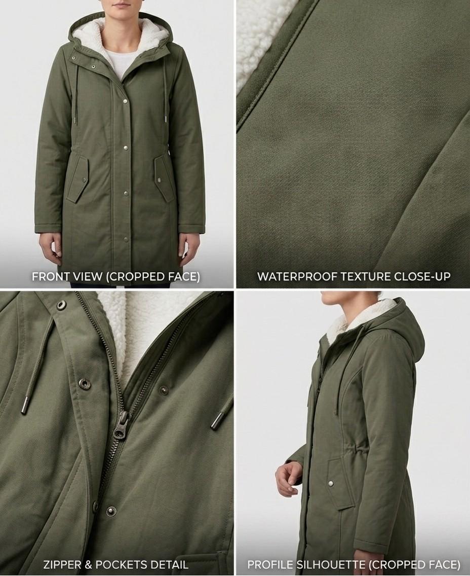 Marjorie | Hooded Longline Weatherproof Coat with Plush Lining for Women