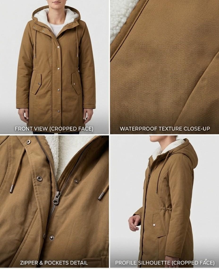 Marjorie | Hooded Longline Weatherproof Coat with Plush Lining for Women