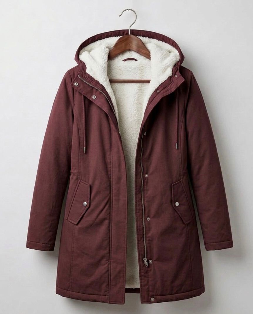 Marjorie | Hooded Longline Weatherproof Coat with Plush Lining for Women