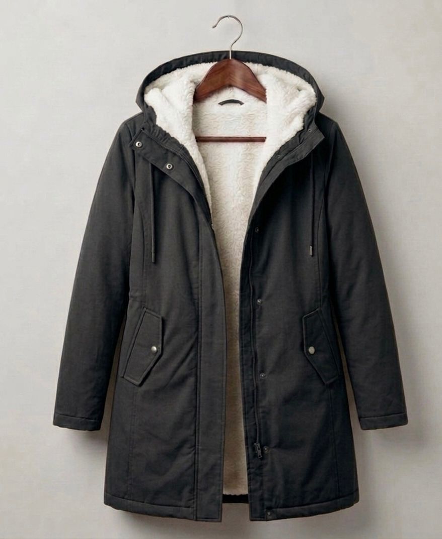 Marjorie | Hooded Longline Weatherproof Coat with Plush Lining for Women