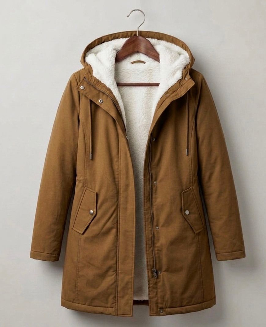 Marjorie | Hooded Longline Weatherproof Coat with Plush Lining for Women