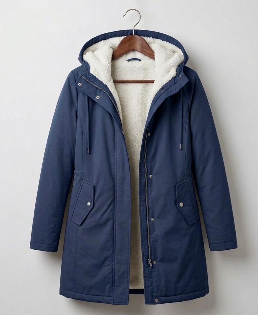 Marjorie | Hooded Longline Weatherproof Coat with Plush Lining for Women