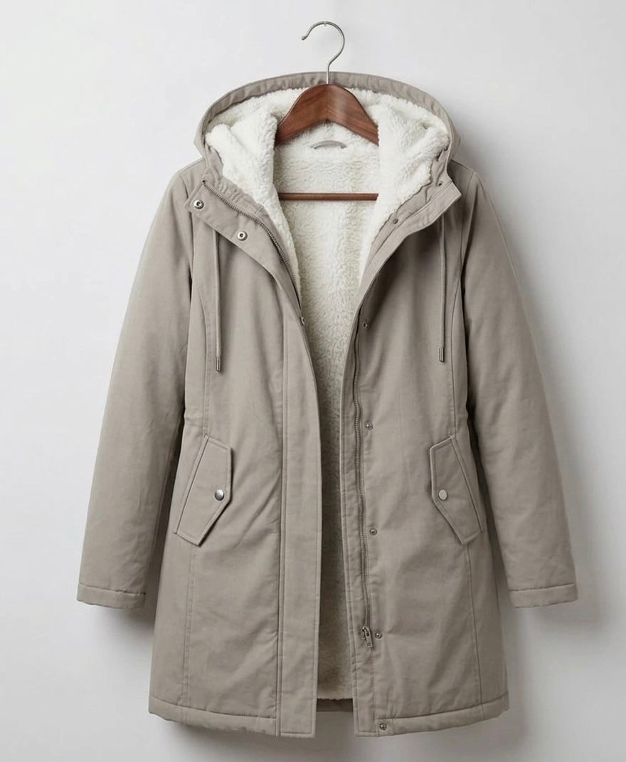 Marjorie | Hooded Longline Weatherproof Coat with Plush Lining for Women