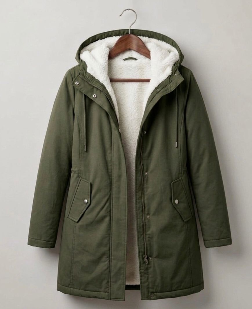 Marjorie | Hooded Longline Weatherproof Coat with Plush Lining for Women