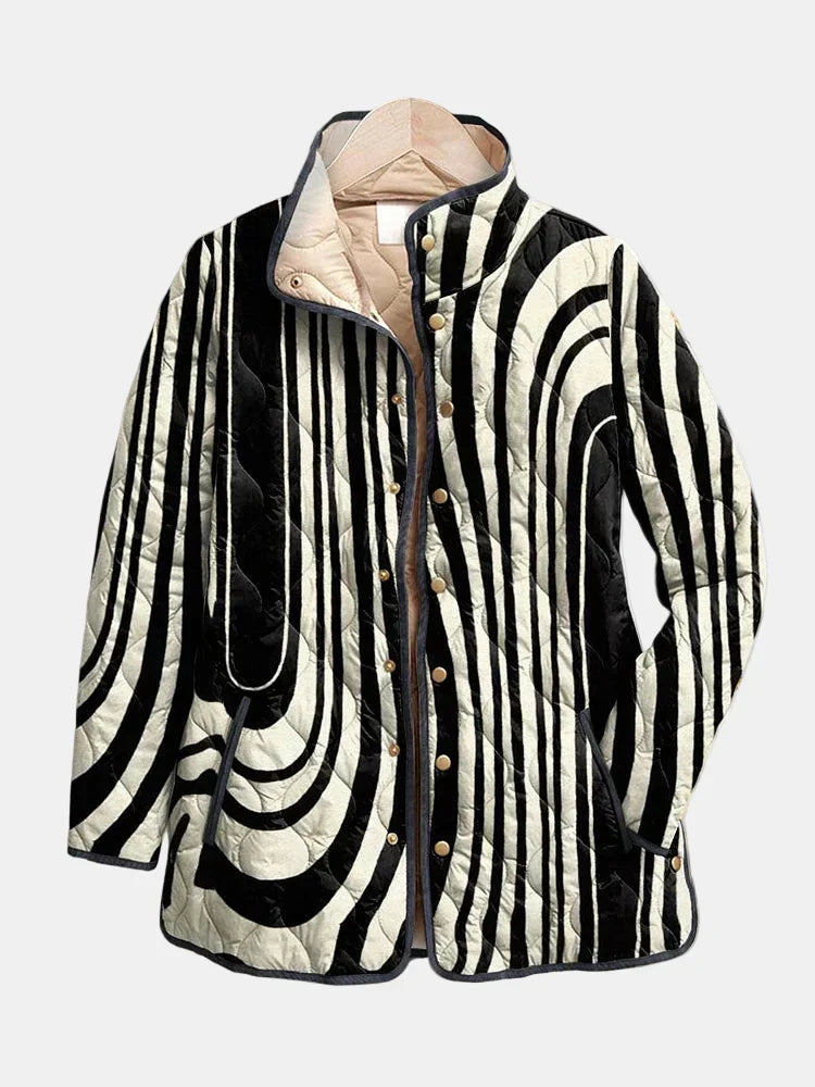 Soraya | Casual Quilted Jacket with Abstract Geometric Design for Women