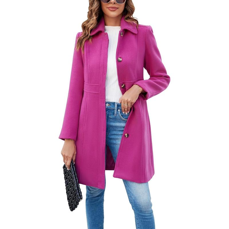 Vivian | Long Sleeve Single-Breasted Overcoat for Women