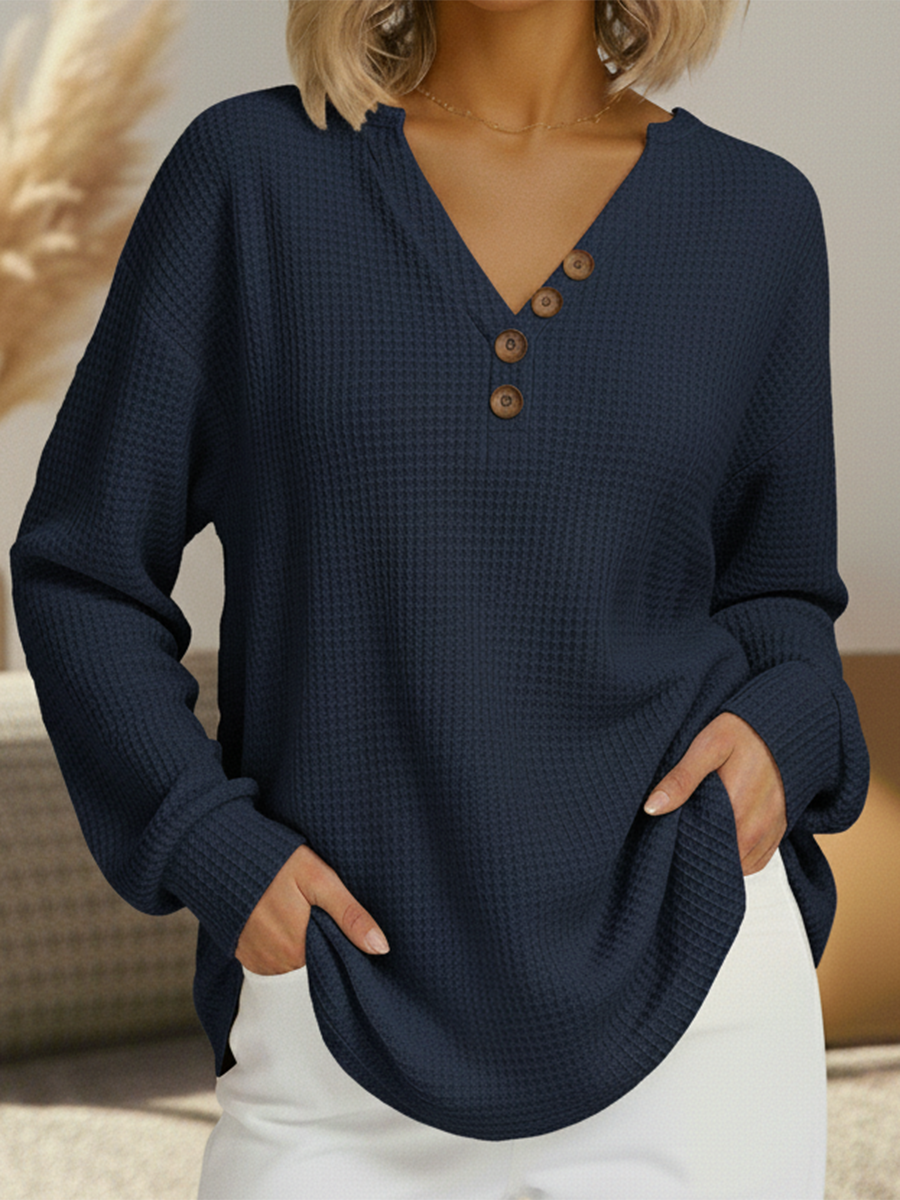 Zailynne | Soft Brushed Waffle-Knit Sweater for Women