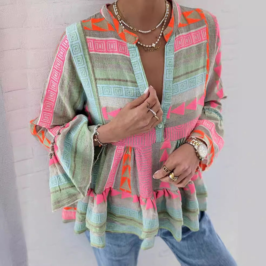 Isola | Fashion Ruffle Sleeve Loungewear Top for Women