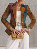 Amandine | Autumn Plaid Single-Button Tailored Blazer for Women