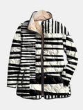 Miren | Black and White Abstract Quilted Jacket for Women