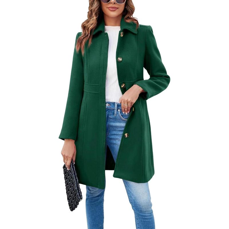 Vivian | Long Sleeve Single-Breasted Overcoat for Women