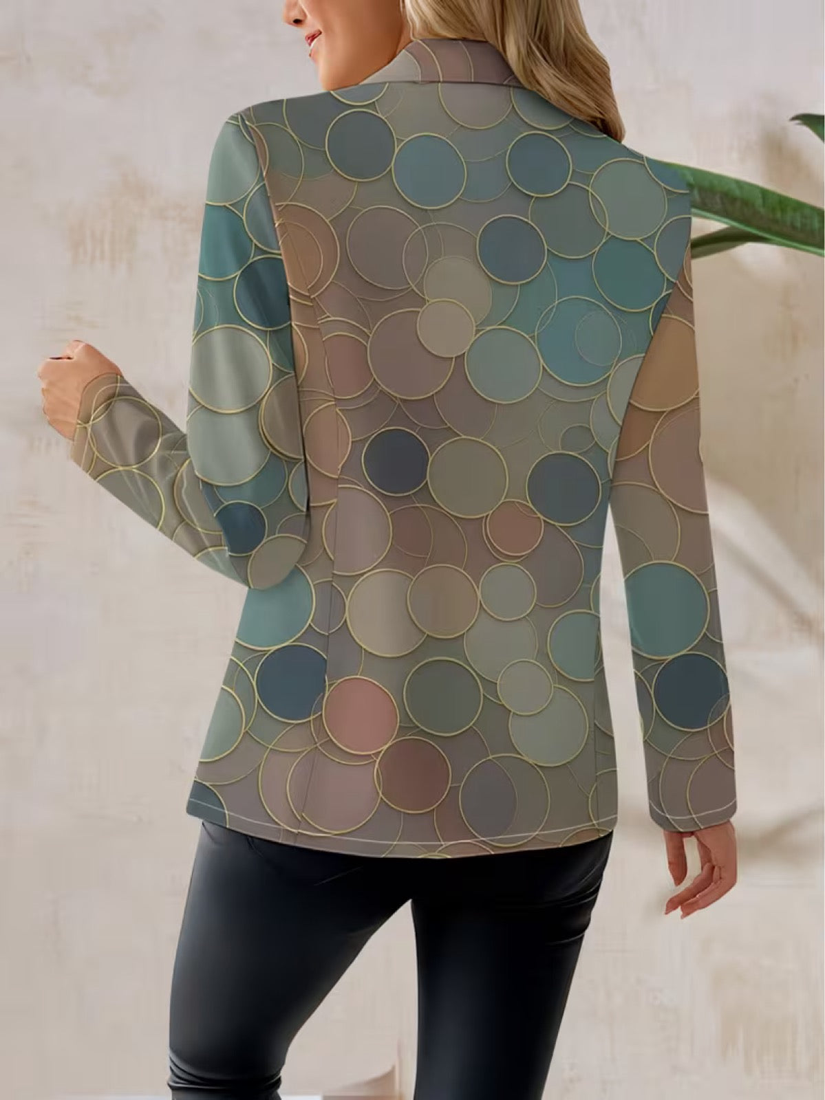 Capucine | Dot Mosaic Single-Button Tailored Blazer for Women