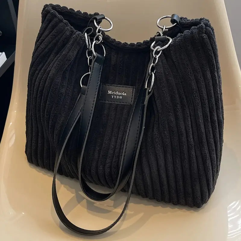 Onyx | Large Capacity Corduroy Tote Bag for Women
