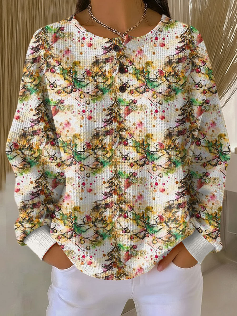 Elyvessa | Cozy Christmas Tree Pattern Sweater for Women