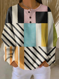 Karin | Waffle-Knit Sweater with Colorful Check Pattern for Women