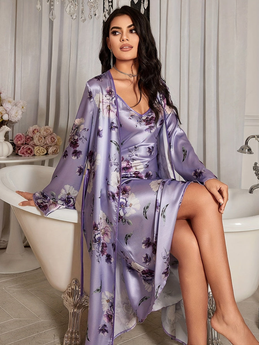 Kath | Floral Camisole & Pajama Nightwear Set for Women