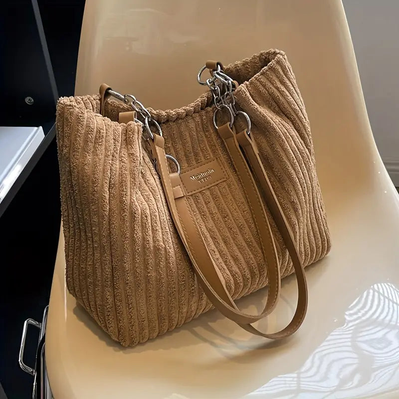 Onyx | Large Capacity Corduroy Tote Bag for Women