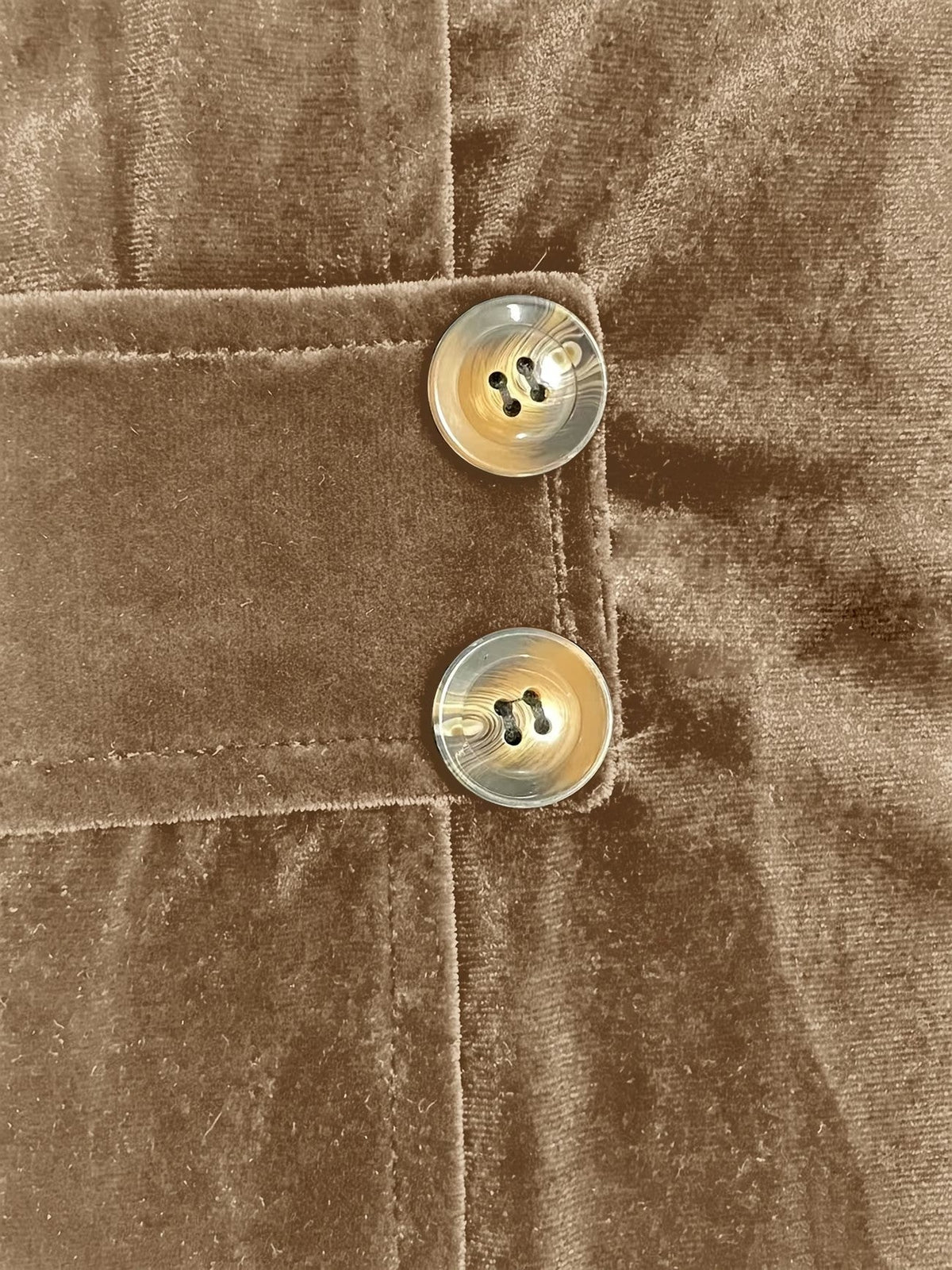 Sutton | Camel Velvet Button-Tab Cardigan for Women
