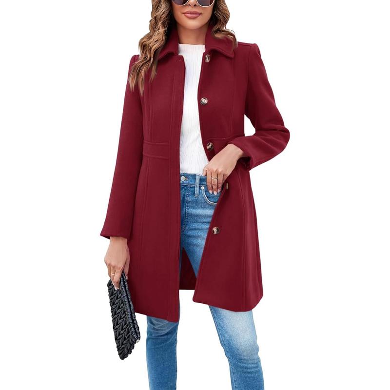 Vivian | Long Sleeve Single-Breasted Overcoat for Women