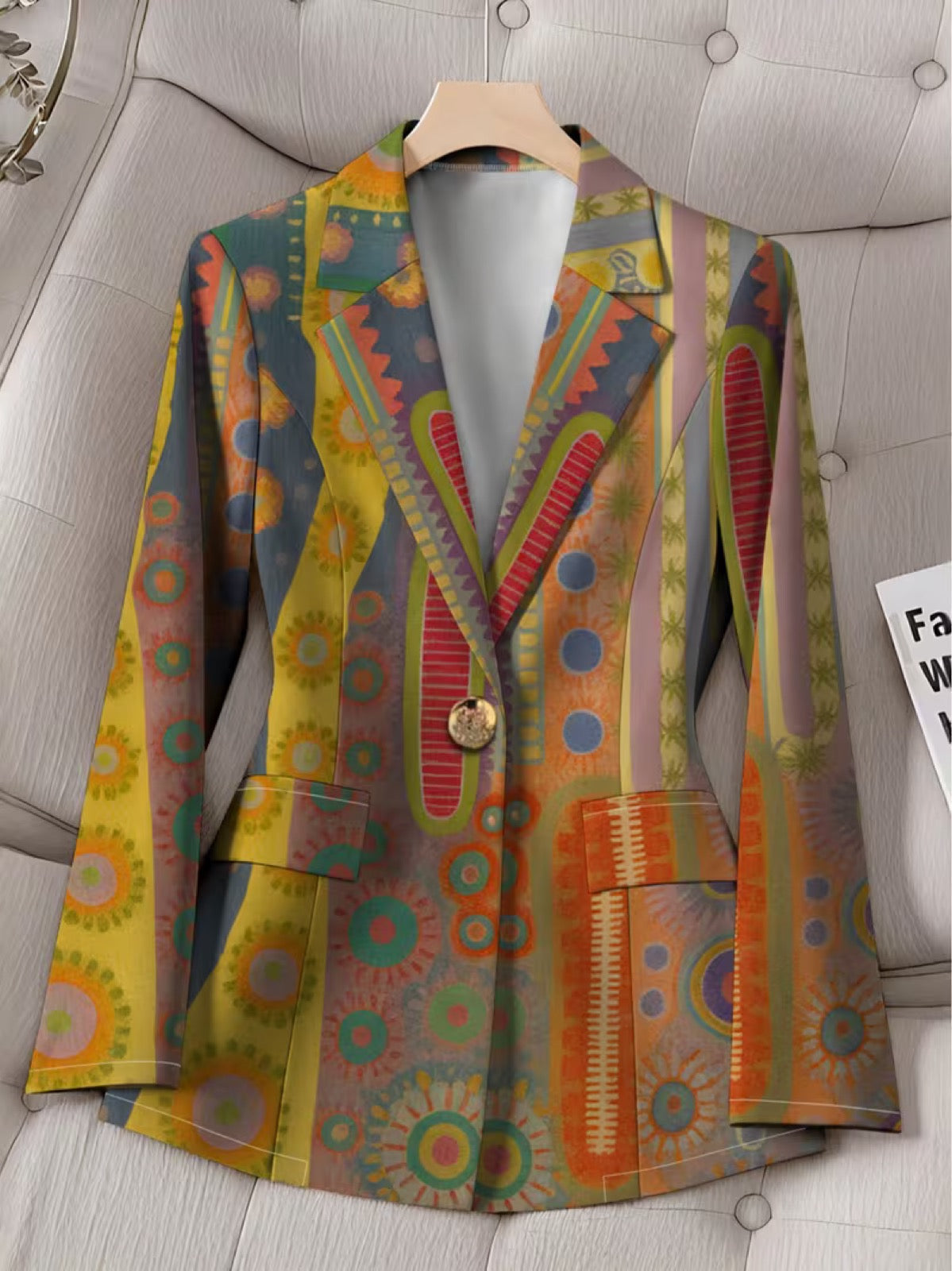 Faustine | Bohemian Medallion Print Blazer for Women