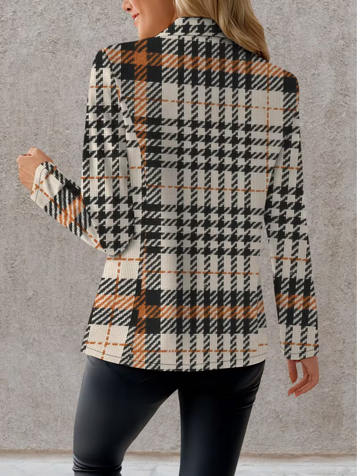 Ghislaine | Houndstooth Single-Button Tailored Blazer for Women